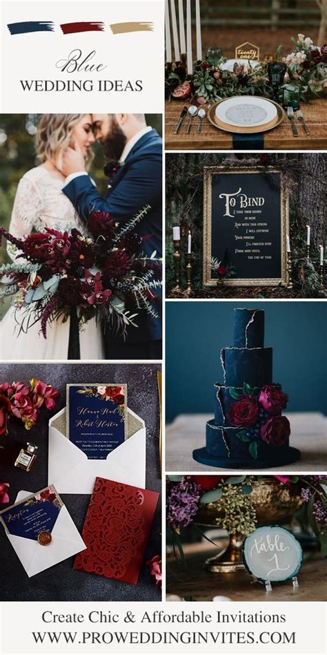 Bold Fall Floral Navy Blue Gold Burgundy Wedding Invitation Zazzle