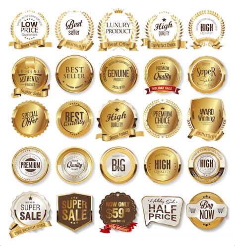 Premium Vector Luxury Premium Golden Badges And Labels