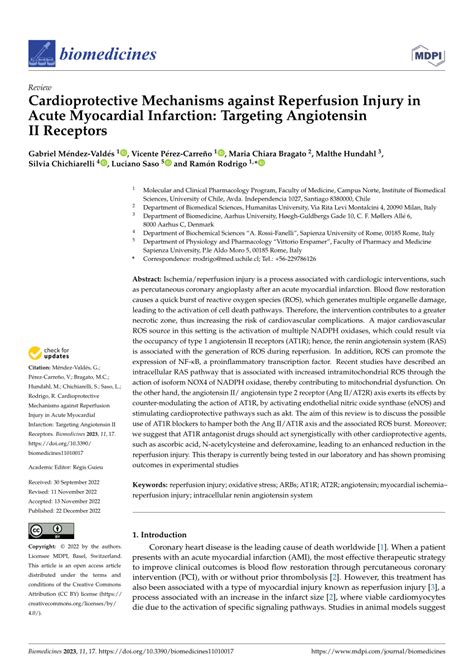 PDF Cardioprotective Mechanisms Against Reperfusion Injury In Acute