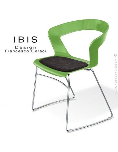 Chaise Design IBIS Assise Coque Plastique Couleur Avec Coussin D Assise