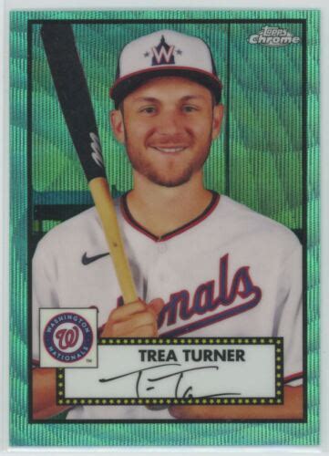 2021 Topps Chrome Platinum Anniversary Aqua Wave Refractor Trea Turner