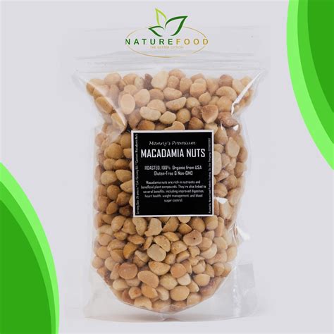 Naturefood Roasted Macadamia Nuts Organic Oil Free Plain Unsalted