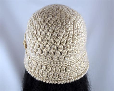 Crochet Pattern Classic Cloche With Flower H1006 Flapper 1920s Roaring