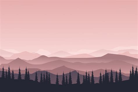 Flat Landscape Forest in the Mountain Graphic by 5amil.studio55 ...