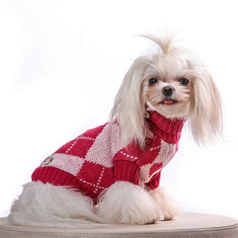 Argyle Pattern Pull – Pink/White - Prince and Princess: Dog Apparel ...