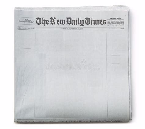 Fake Newspaper Front Page Blank Stock Image - Image of journalism, fake ...