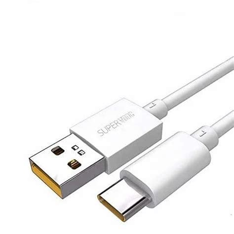 White W Super Vooc Charge Data Sync Fast Charging Type C Cable At Rs