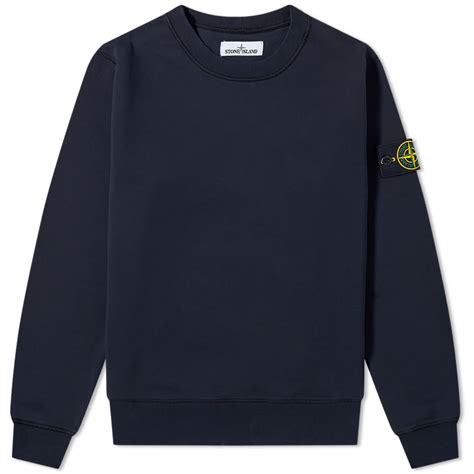 Stone Island Garment Dyed Crew Sweat In Blue Modesens