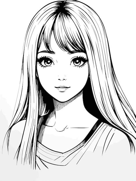 Premium Vector A Realistic Hand Drawn Sketch Of Beautiful Girl