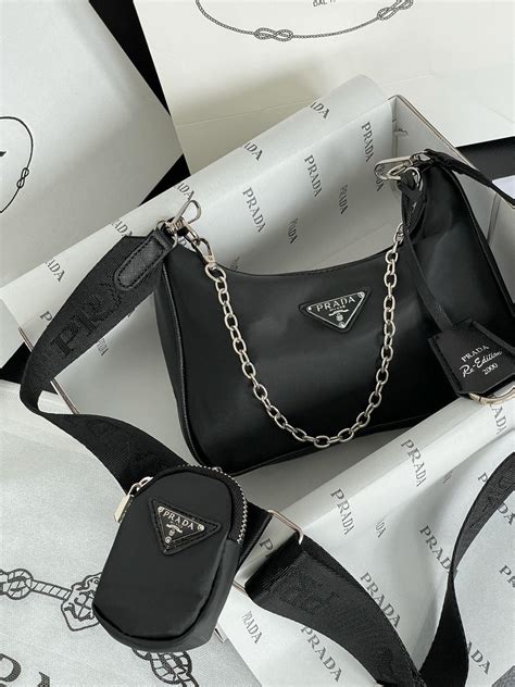 Сумка женская Prada Re-Edition Прада черная нейлон стильная женская ...