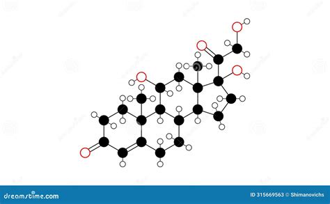 Hydrocortisone Molecule Structural Chemical Formula Ball And Stick