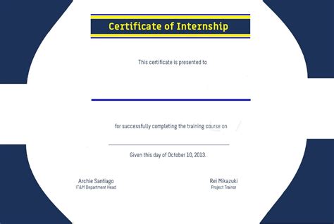 Certificate of Internship Template | Free Word Templates