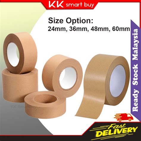 50M Eco Friendly Heavy Duty Self Adhesive Kraft Paper Tape 24mm 36mm