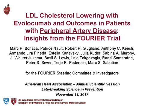 Ldl Cholesterol Lowering With Evolocumab And Outcomes In