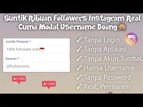 Berbayar Tutorial Menambah Ribuan Followers Instagram Tiktok Tanpa