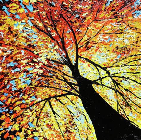 Fall Tree Oil Painting By Beata Sasik