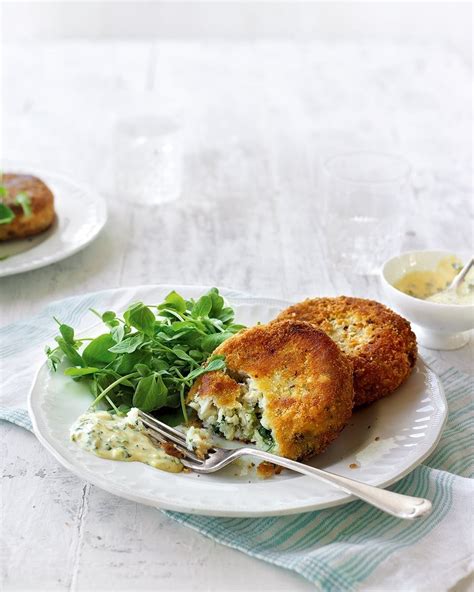 Smoked Haddock And Watercress Fishcakes With Gribiche Mayonnaise Recipe