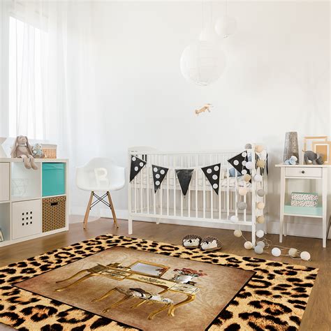 Leopard Print Animal Skin Texture Dressing Table Carpet For Living Room ...