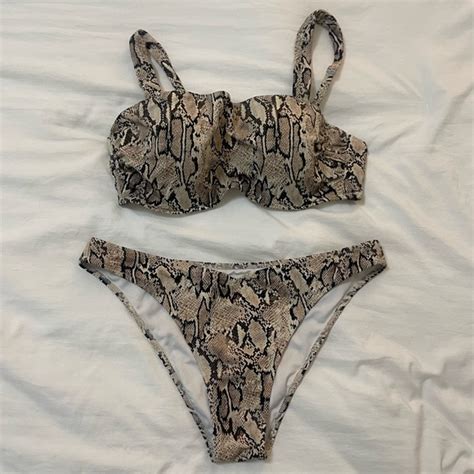 Swim Snake Skin Bikini Build In Bra C Poshmark