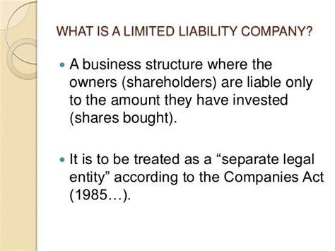 Limited Liability Companies Introduction