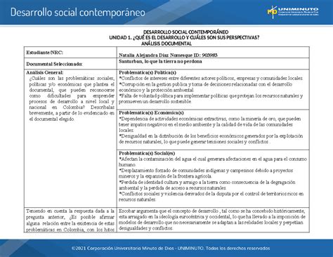 Uni Act Ana Doc Desarrollo Social Contempor Neo Unidad Qu Es