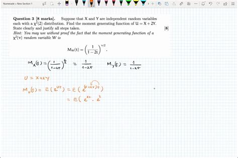 Solved Problem 1 Let X And Y Be Two Independent Random Variables Such That X T A1 8 And Y T