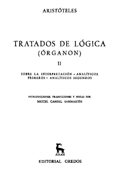 1 - Aristóteles - Sobre la interpretación (Órganon, Vol. 11) - Studocu