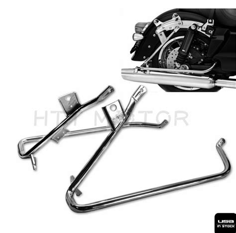 Black Saddlebag Guard Eliminators Support Brackets Harley