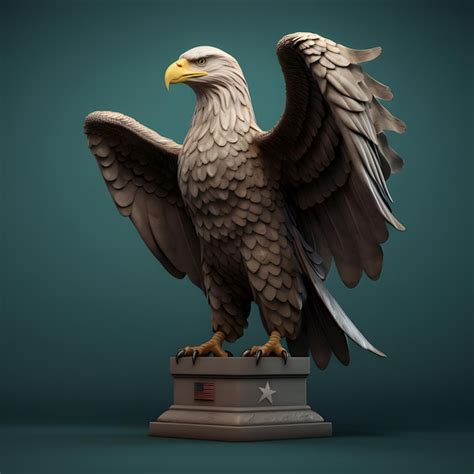 Premium Photo A Statue Of A Bald Eagle With The Word On It