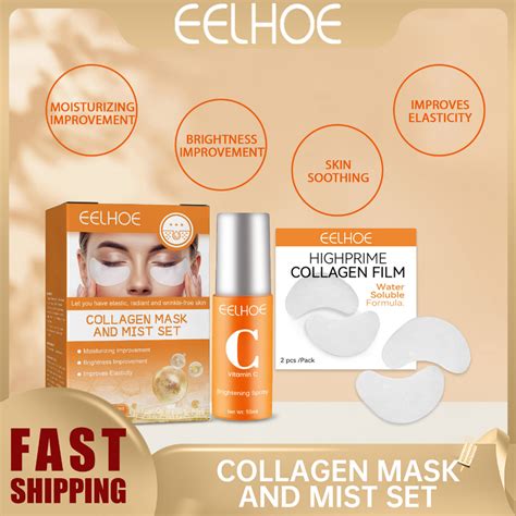 EELHOE Collagen Film Mist Set Eye Mask And Spray Set Anti Wrinkle