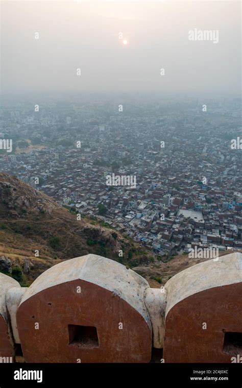 A Sunset From Nahargarh Fort Jaipur Rajasthan India Stock Photo Alamy