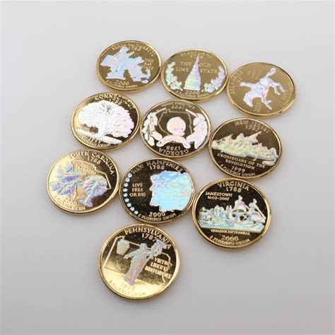 And Us Statehood Gold Plated Quarters Pieces Property Room