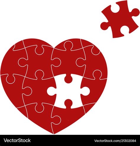 Red puzzle heart Royalty Free Vector Image - VectorStock