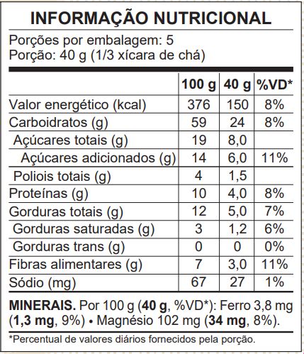 Granola Tradicional Vitalin 200g Vitalin Sem Glúten