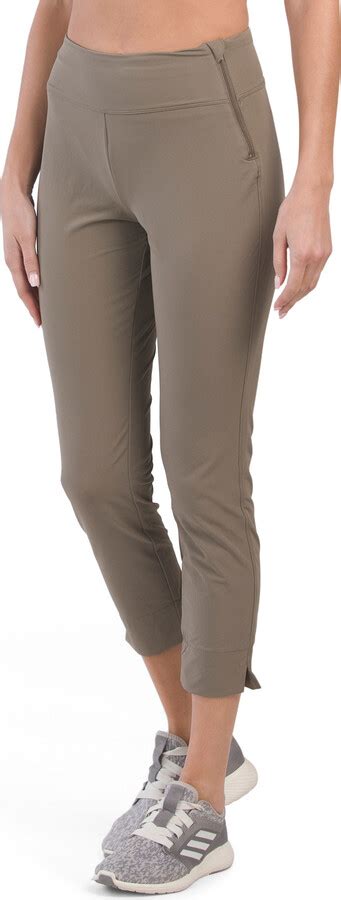 90 Degree By Reflex Woven High Rise Side Zip Capri Pants Shopstyle