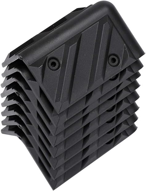 8pcs Speaker Corners Protectors Black Plastic Right Angle