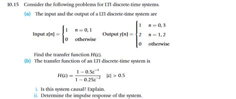 Solved 0 15 Consider The Following Problems For LTI Chegg