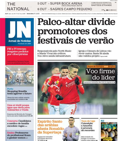 Capa Jornal De Not Cias Janeiro Capasjornais Pt