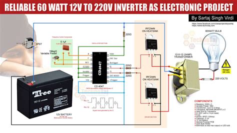 Best 60Watt Inverter Circuit Using IC 4047 | 12V to 220V | Electronic