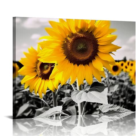 JEUXUS Wall Art Decor Sunflower Canvas Wall Art Giclee Modern Home