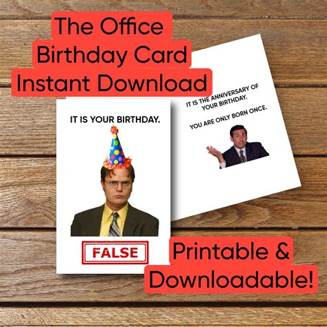 The Office Birthday Card Printable - Etsy