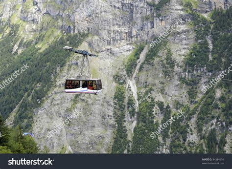 Schilthorn Cable Car Above Stechelberg Station Stock Photo 94384201 ...