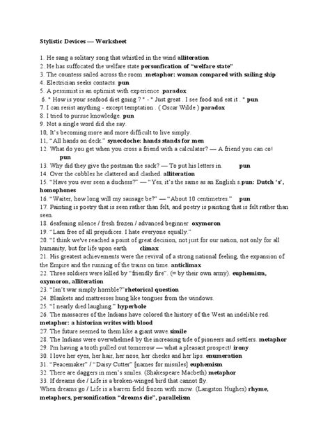 Rhetorical Devices Worksheet 1 Pdf Rhetoric Hip Hop Music Worksheets Library