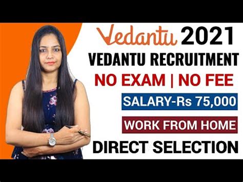 Vedantu Recruitment 2021 No Fee No Exam Salary 75 000 Govt Jobs