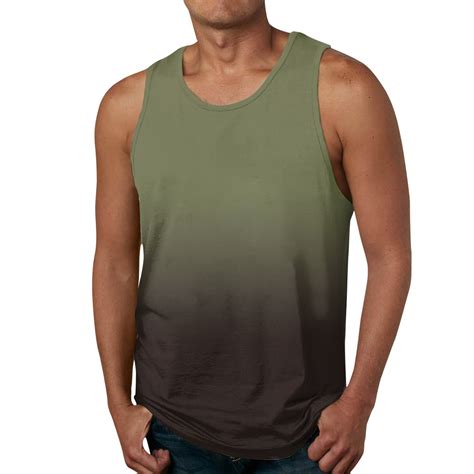 Yellow And White Striped Tank Top Men Mens Summer Fashion Casual Beach