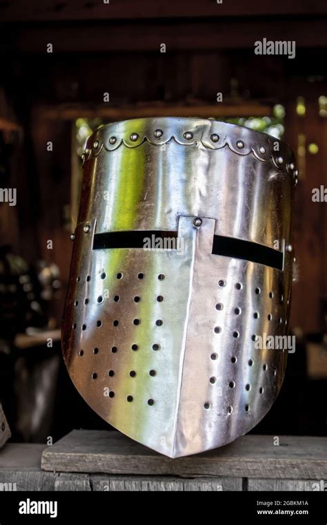 The Great Helm Pot Bucket Or Barrel Helm An Iron Helmet With Slit Eye