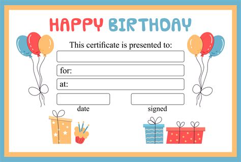 Birthday Coupon Template Kids