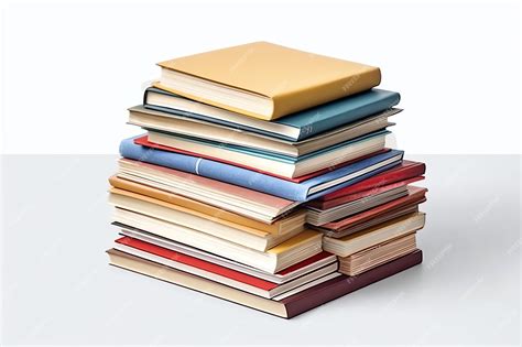 Premium Photo A Book Pile Close Up On A Table Front View Pile Book