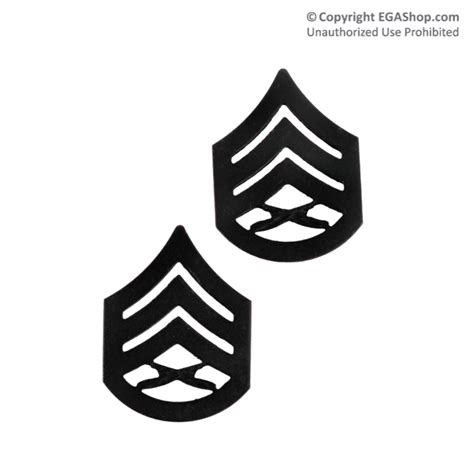 Chevron Marine Corps Staff Sergeant Black Metal Solid Brass