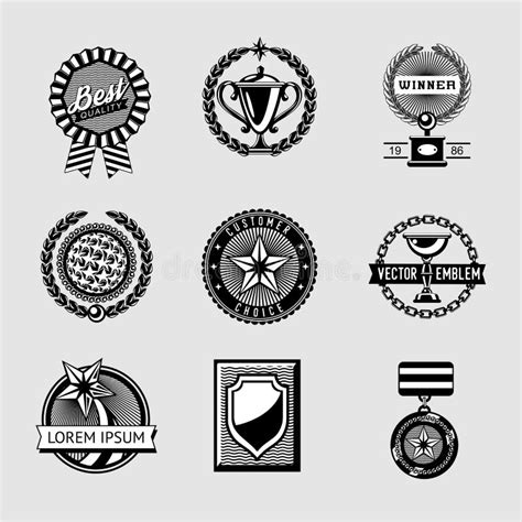 Vector Set With Achievement And Awards Badges Stock Vector